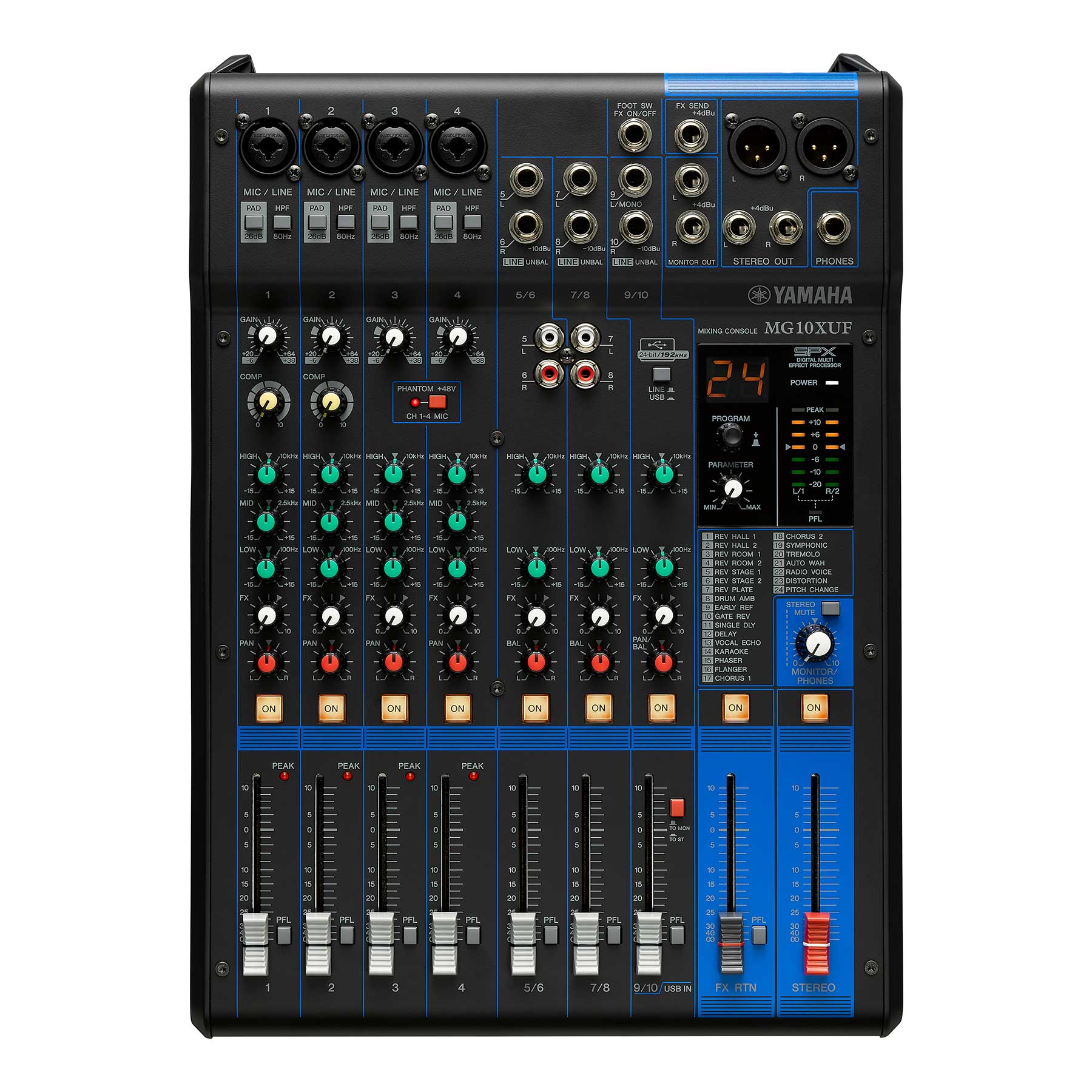 An image of Yamaha MG10XUF 10-Channel USB Mixer | PMT Online