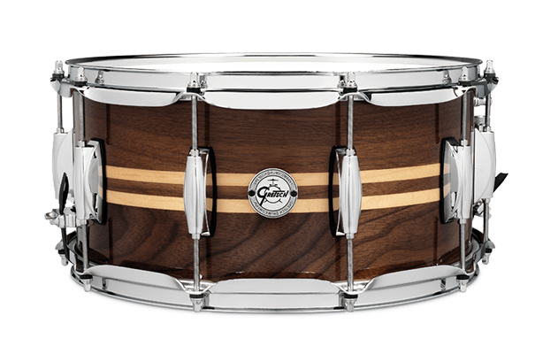 An image of Gretsch Full Range Walnut Maple Inlay 14" x 6.5" Snare Drum | PMT Online