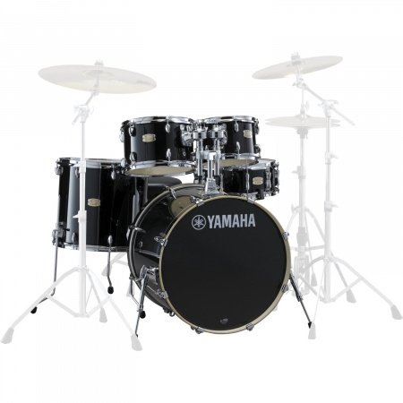 An image of Yamaha Stage Custom 22x17 Drum Kit in Raven Black | PMT Online