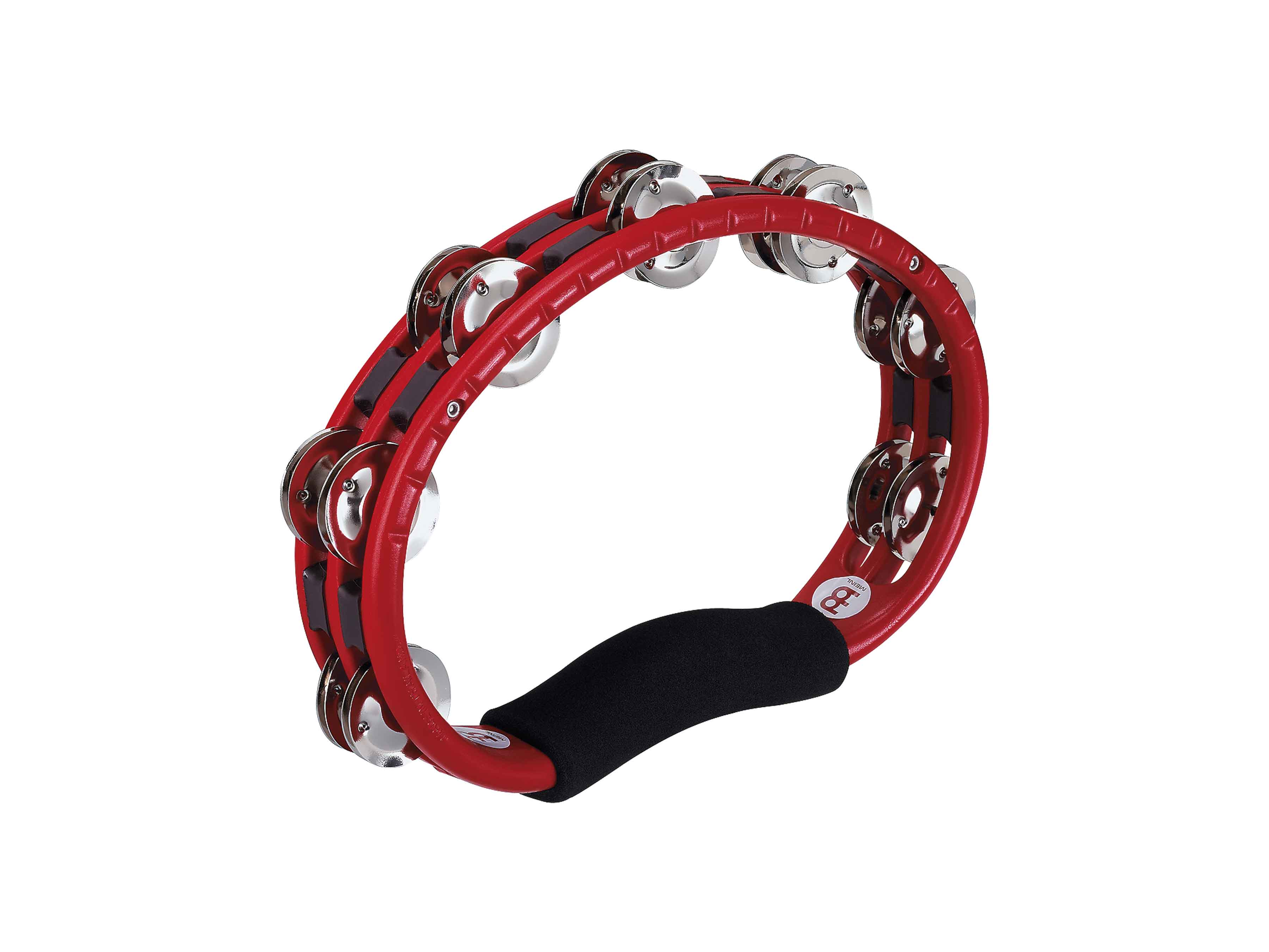 An image of Meinl Handheld ABS Traditional Tambourine with Steel Jingles in Red - Gift for a...