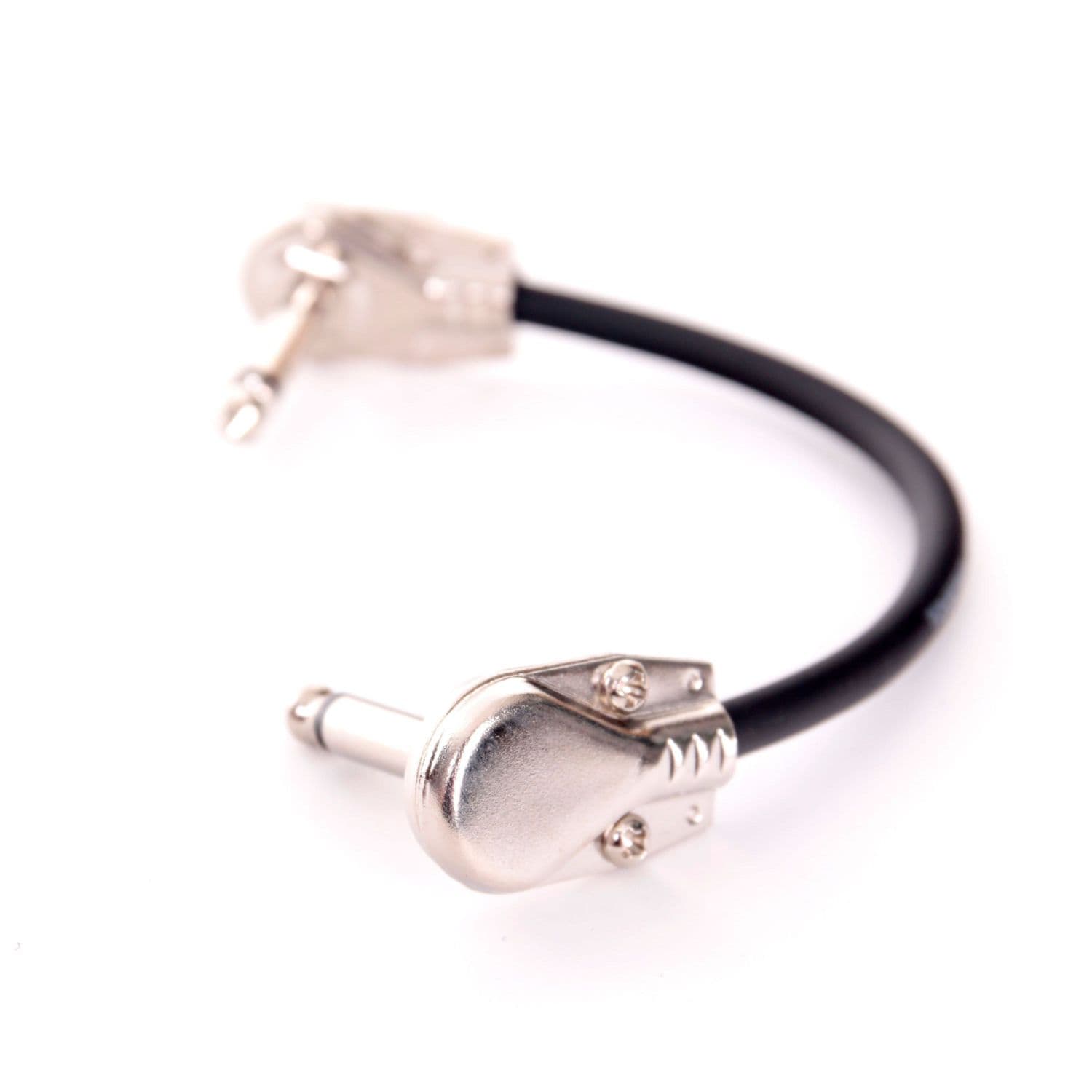 An image of Guitar Patch Cable - TourTech Mono Angled Patch Cable, 15cm | PMT Online