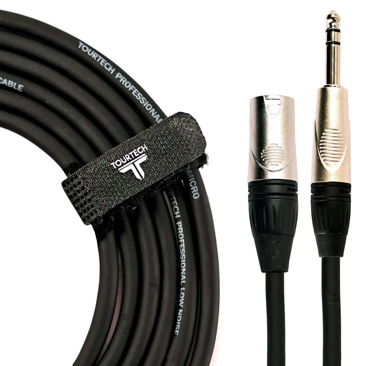 An image of TOURTECH Male XLR to Stereo 1/4 Jack Cable, 10m - Gift for a Musician | PMT Onli...