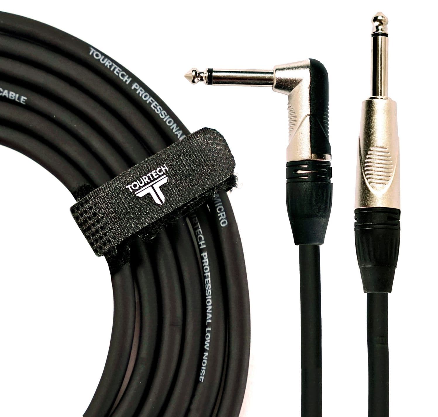 An image of Guitar Lead - TourTech Deluxe Jack to Jack Instrument Cable, 3m, Angled | PMT On...