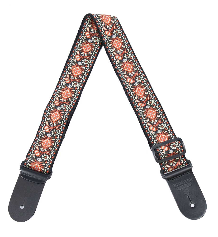 An image of TOURTECH Cotton Guitar Strap, Brown - Gift for a Guitarist | PMT Online