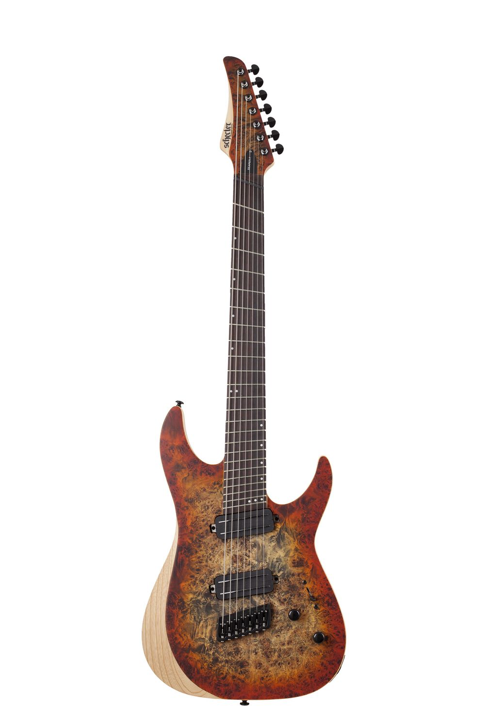 An image of Schecter Reaper-7 Multi-Scale Inferno Burst 7 String Guitar | PMT Online