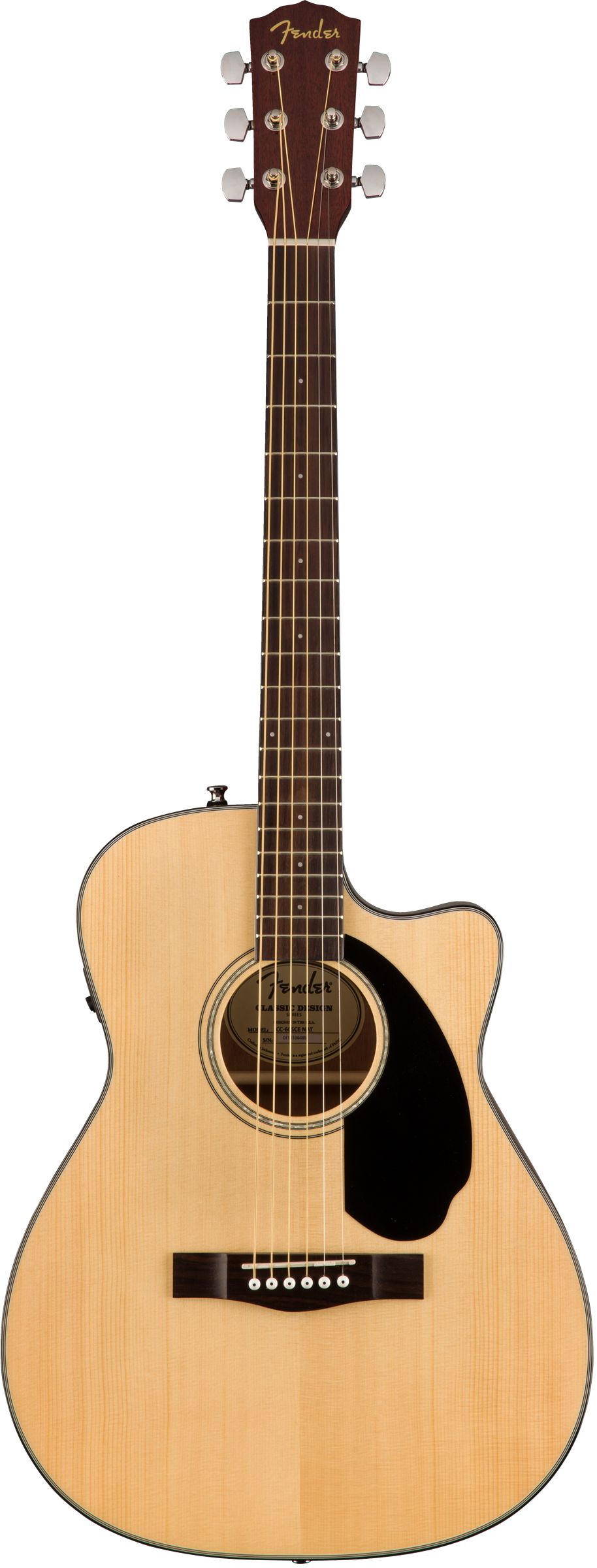 An image of Fender CC-60SCE Concert Electro-Acoustic Guitar WN, Natural | PMT Online