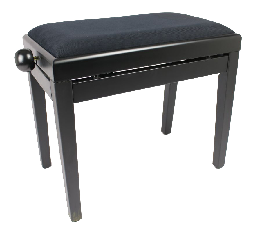 An image of B-Stock TOURTECH Piano Stool, Matte Black with Velvet Top  | PMT Online