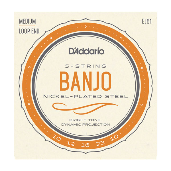 An image of D'Addario EJ61 5-String Banjo Strings,Nickel Medium 10-23 | PMT Online