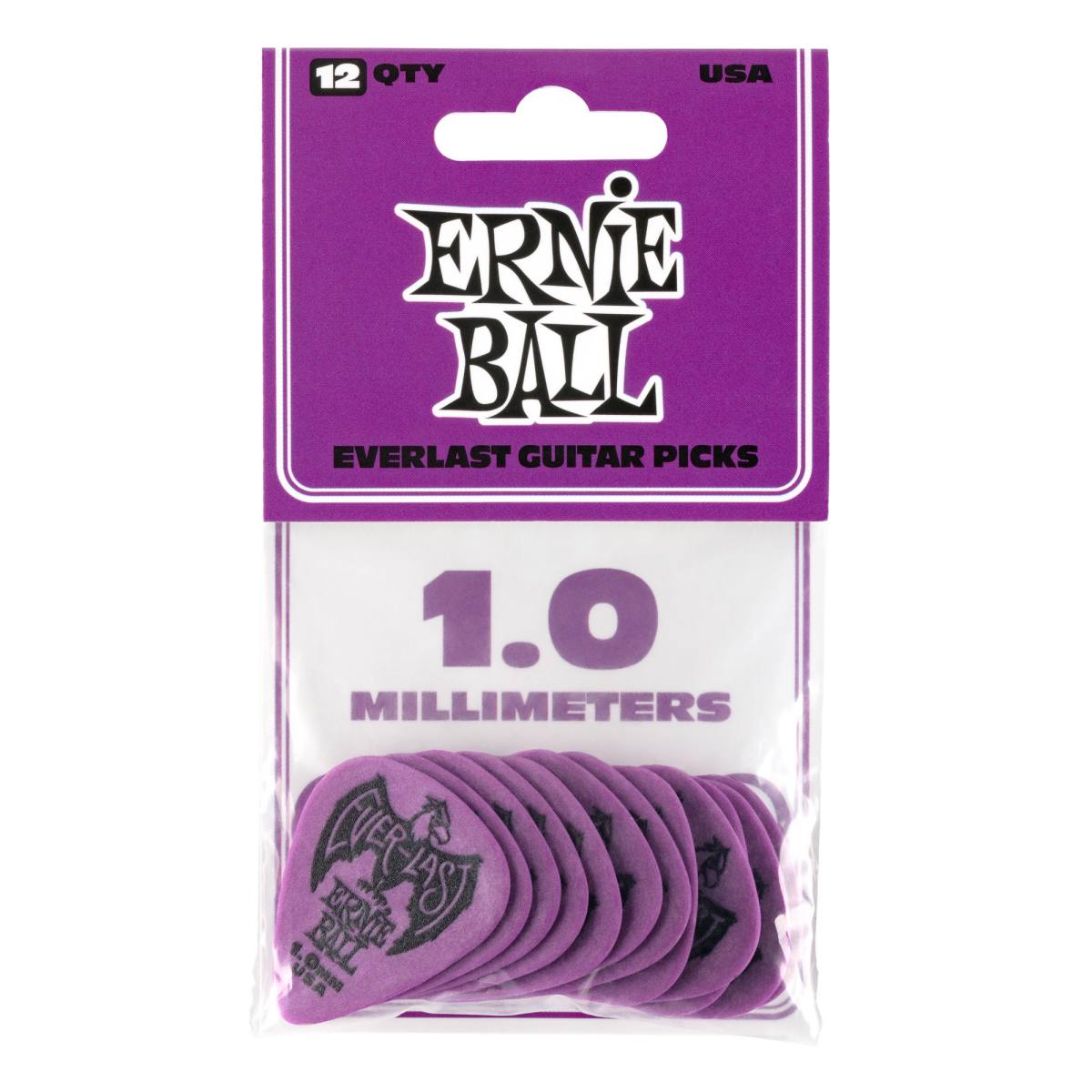 An image of Ernie Ball Everlast 1.0mm Guitar Picks Purple (Pack of 12)