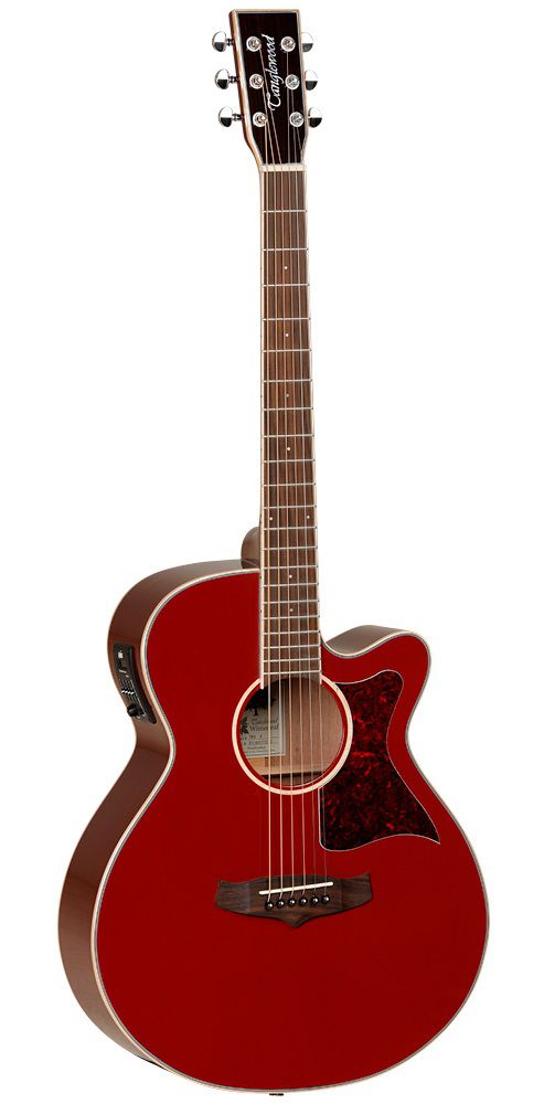 An image of Tanglewood TW4 E R Red Gloss Electro Acoustic Guitar