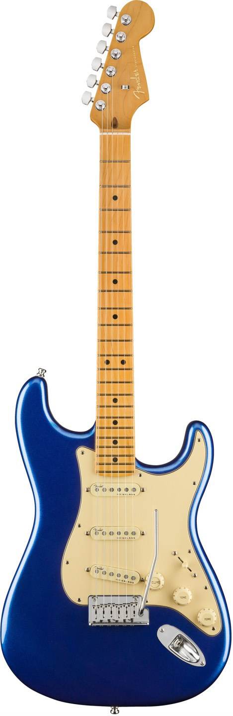 An image of Fender American Ultra Stratocaster, MN, Cobra Blue | PMT Online