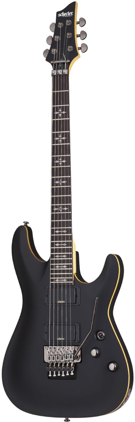An image of Schecter Demon 6 FR Aged Black Satin Electric Guitar | PMT Online