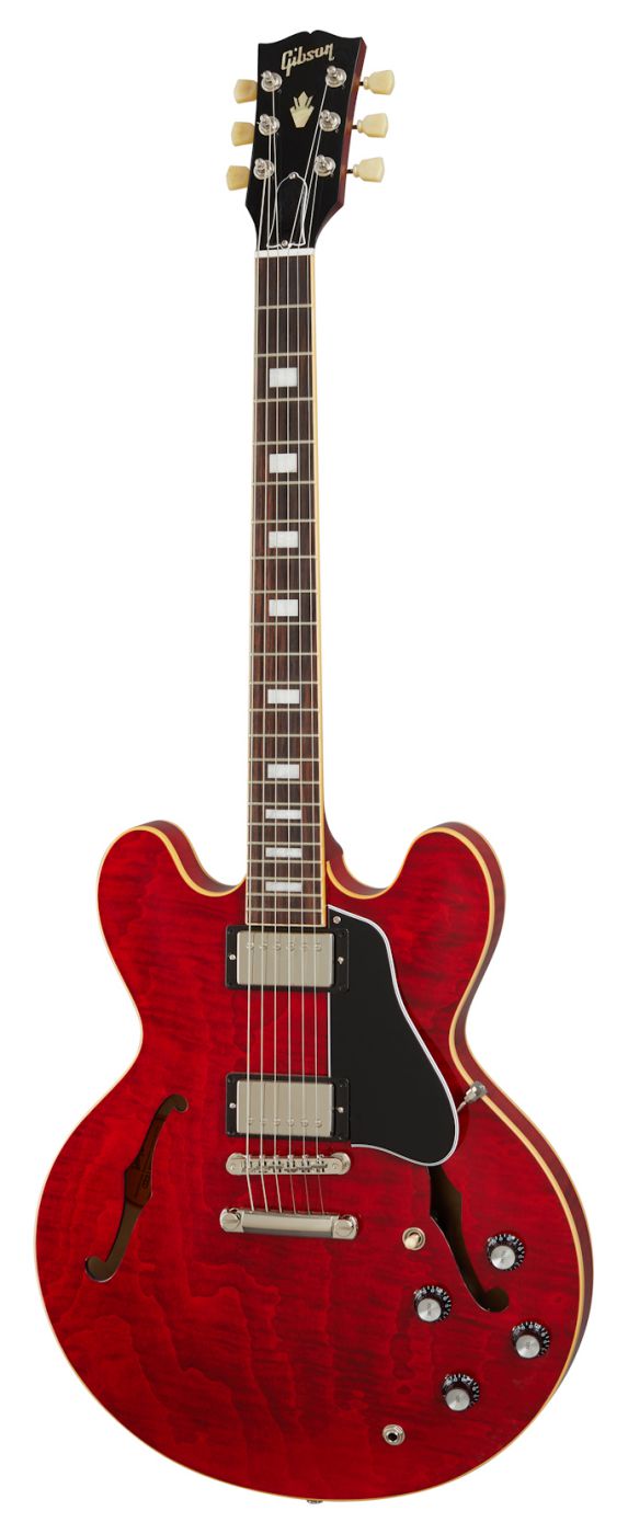 An image of Gibson ES-335 Figured Semi Hollow Guitar, Sixties Cherry | PMT Online