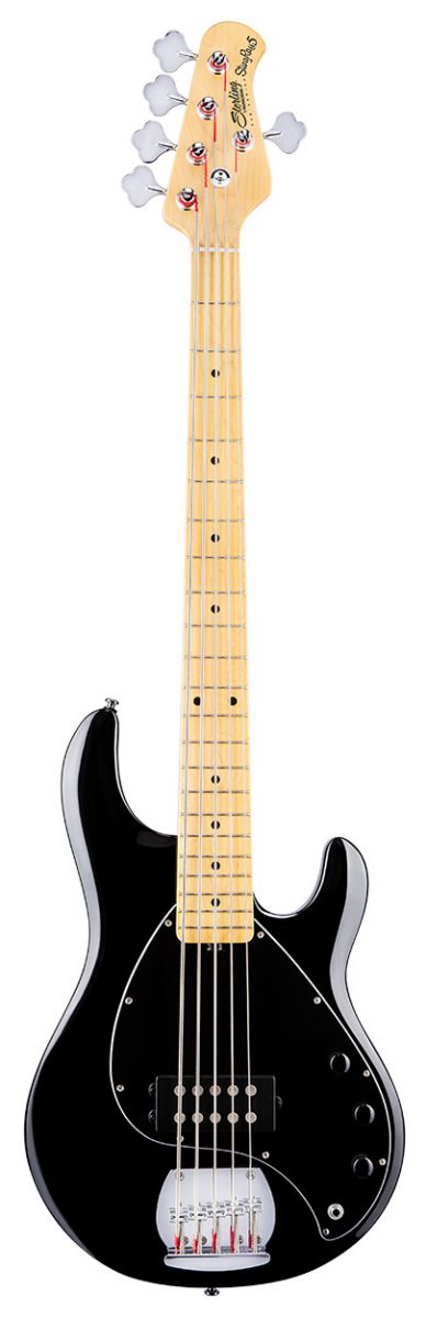 An image of Sterling By Music Man SUB Ray5 5-String Bass MN, Black | PMT Online