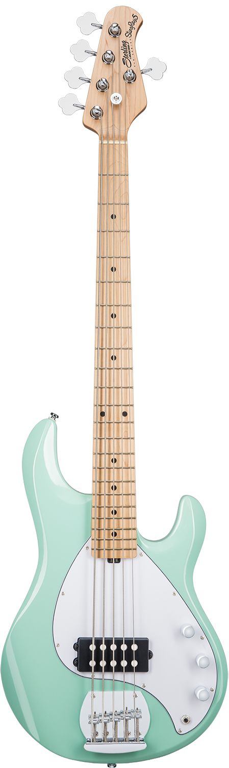 An image of Sterling By Music Man SUB Ray5 5-String Bass, Mint Green | PMT Online