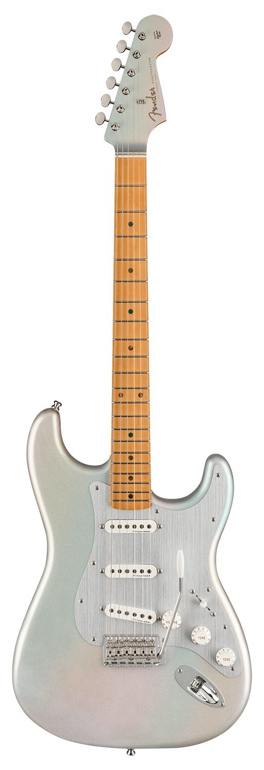 An image of Fender HER Stratocaster Guitar, Chrome Glow | PMT Online
