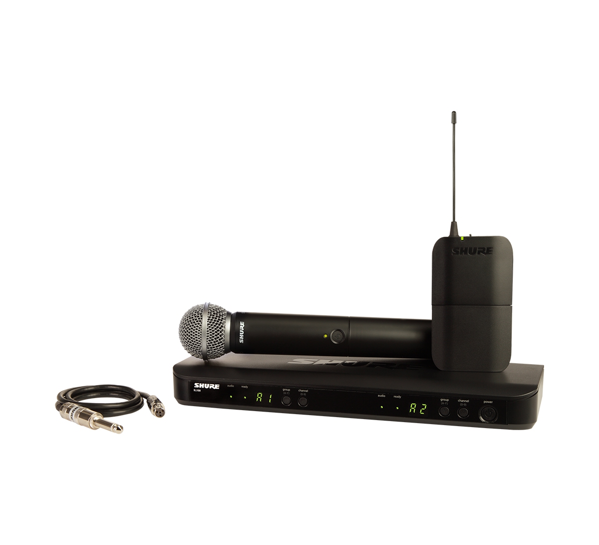 An image of Shure BLX1288UK Wireless Vocal and Guitar System with SM58 | PMT Online