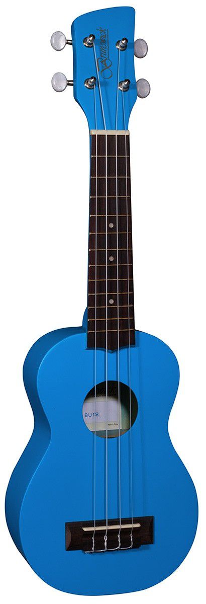 An image of Brunswick Soprano Ukulele, Blue Satin - Gift for a Musician | PMT Online