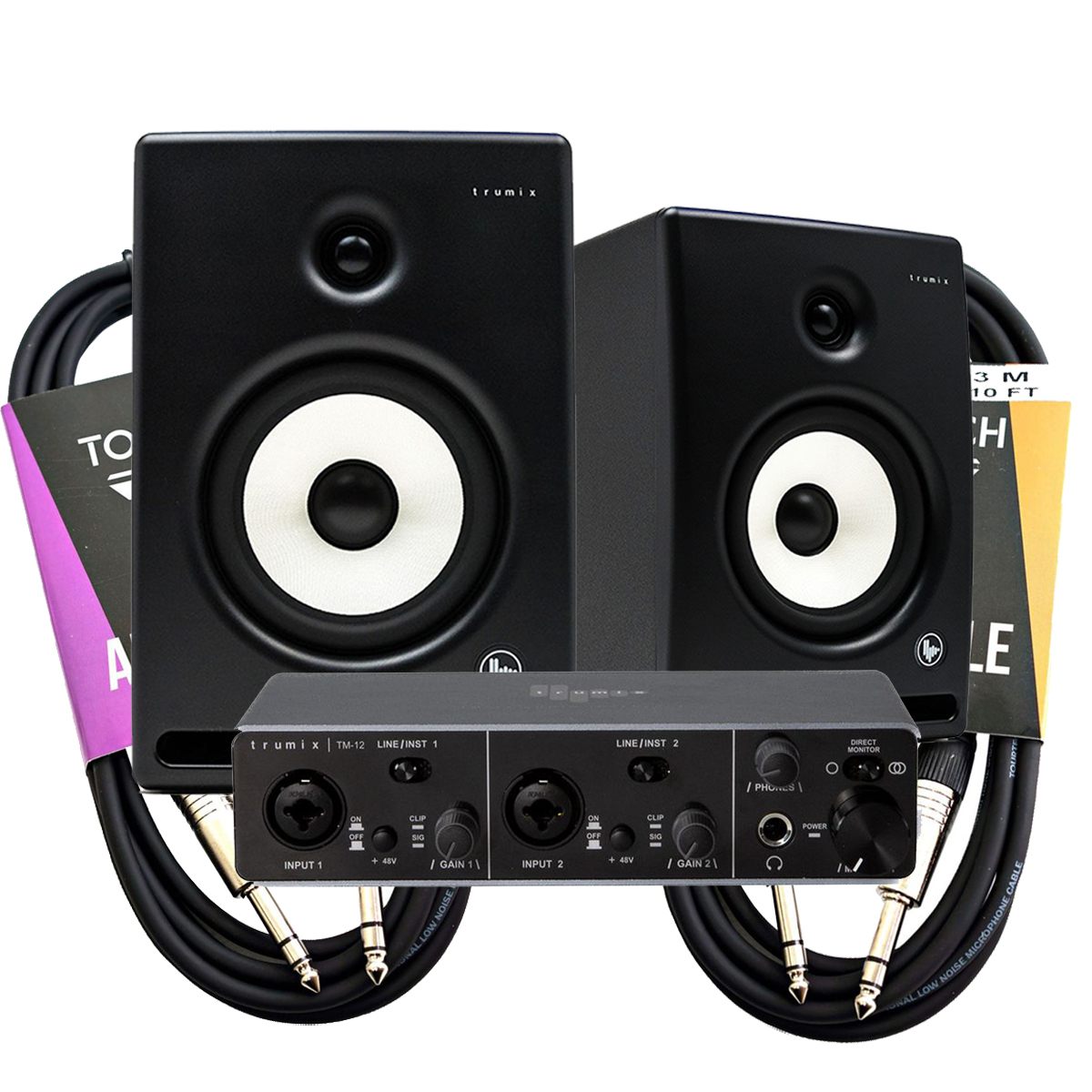 An image of Trumix AR7 Beginners Home Studio Monitor Pack - Budget Studio Monitor Speakers |...