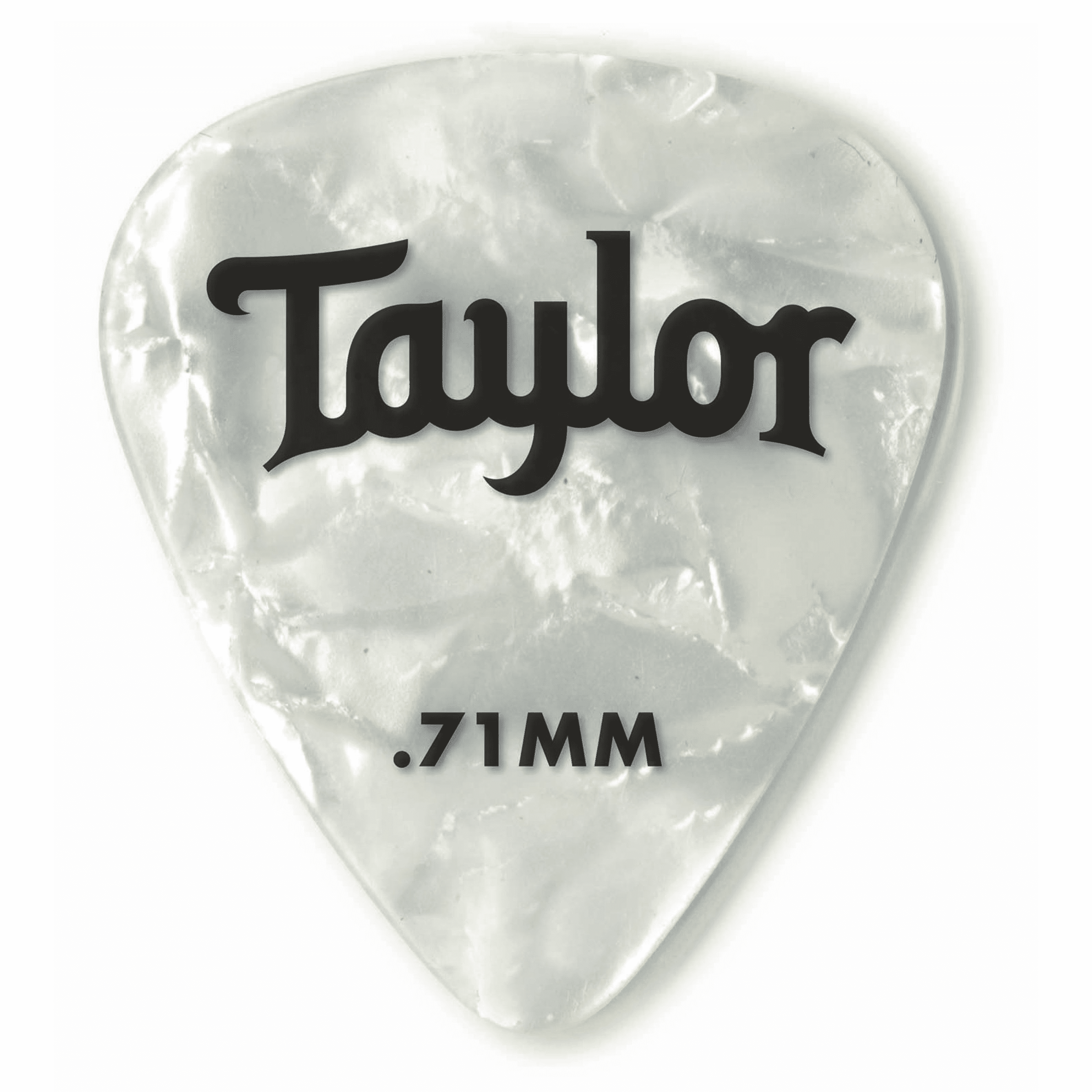 An image of Taylor Celluloid 351 Medium Guitar Picks, 0.71mm White Pearl (12 Pack) - Gift fo...
