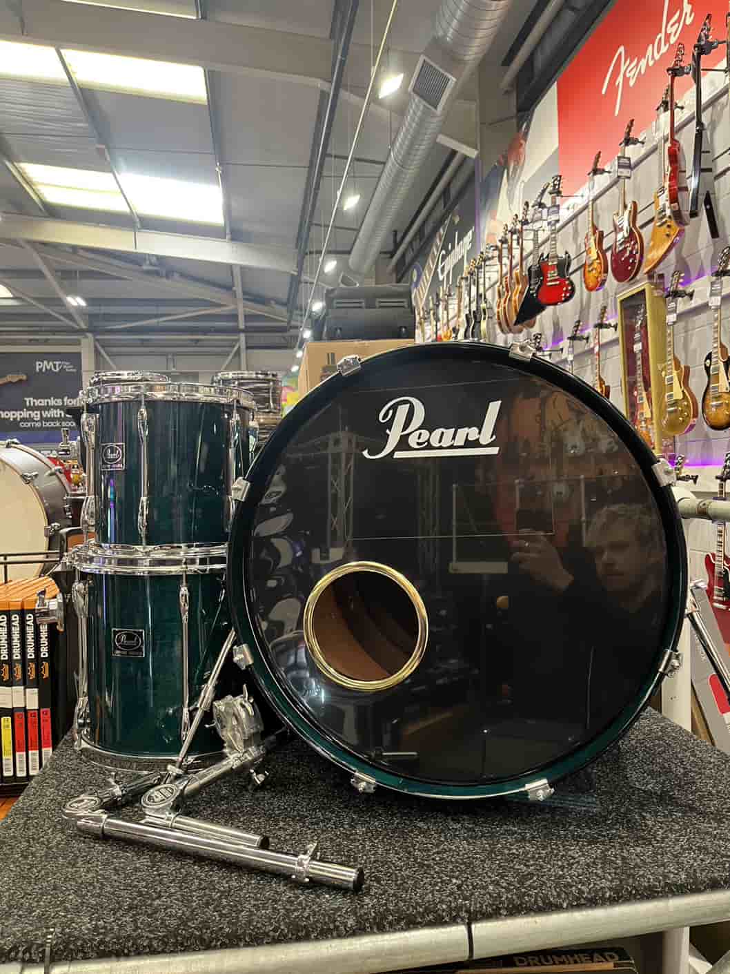 An image of Pre-Owned Pearl Export 3pc Shell Pack, Forest Green Lacquer (048286) | PMT Onlin...