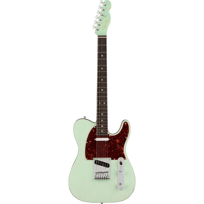 Fender Ultra Luxe Telecaster RW, Transparent Surf Green front view