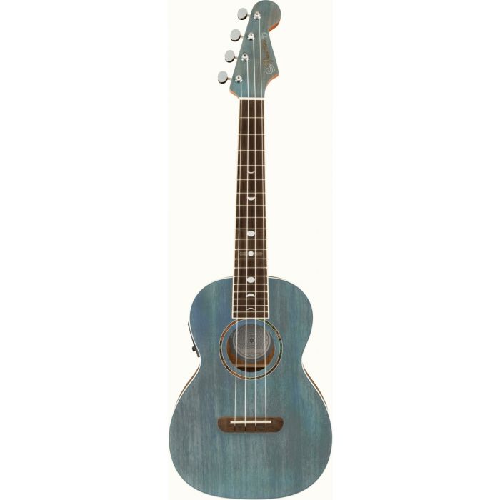 Fender Dani Harrison Uke Walnut FB, Turquoise Front