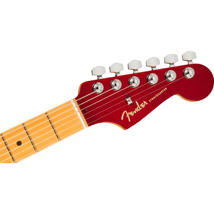 Front of a Fender Ultra Luxe Stratocaster Guitar Headstock
