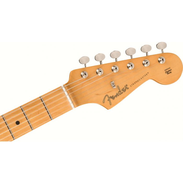 Fender Noventa Stratocaster MN, Daphne Blue headstock