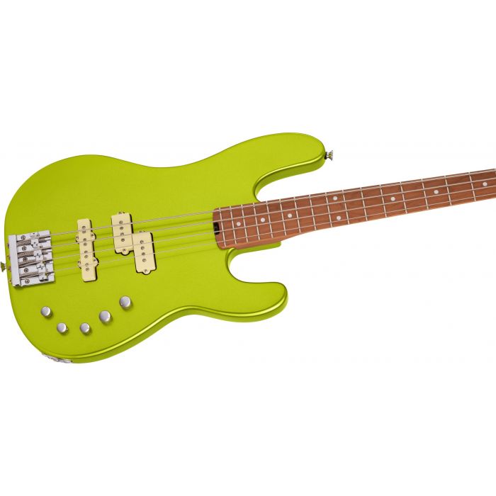 Charvel Pro-Mod San Dimas Bass PJ IV Caramelized MN, Lime Green Metallic