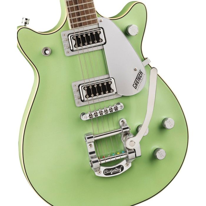 Gretsch G5232T Electromatic Double Jet FT with Bigsby IL Broadway Jade, body closeup