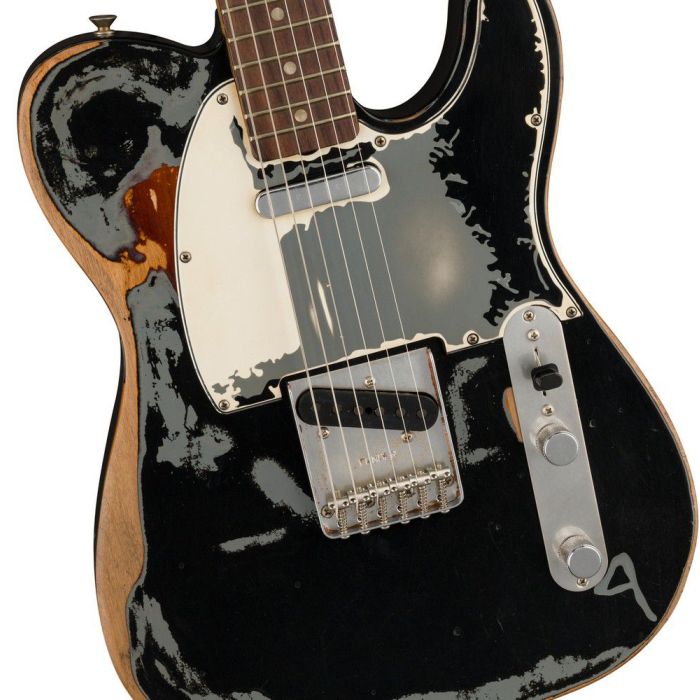 Fender Joe Strummer Telecaster RW Black, body closeup