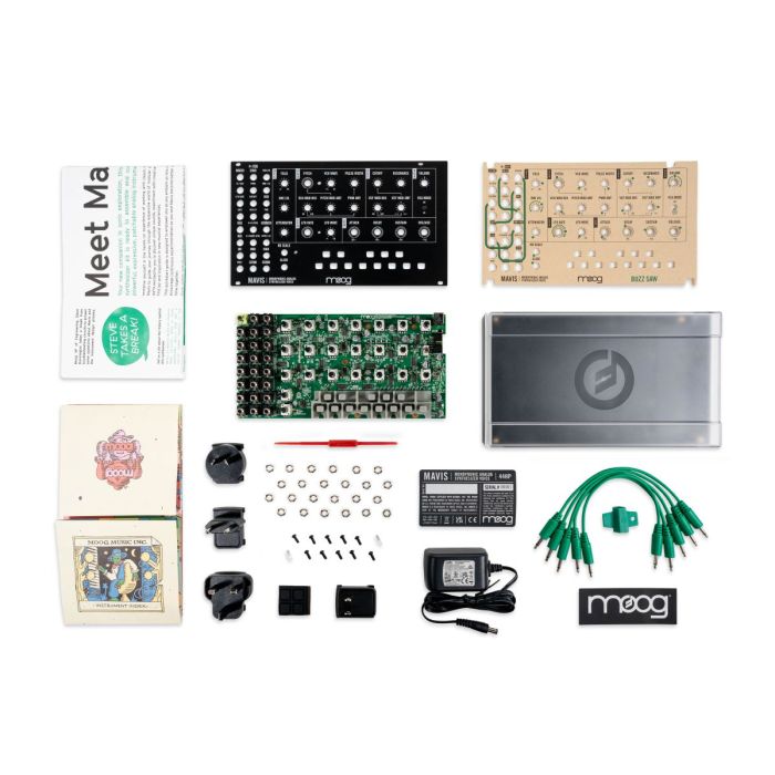 Moog MAVIS Monophonic Semi-Modular Analog Synthesizer Kit full contents