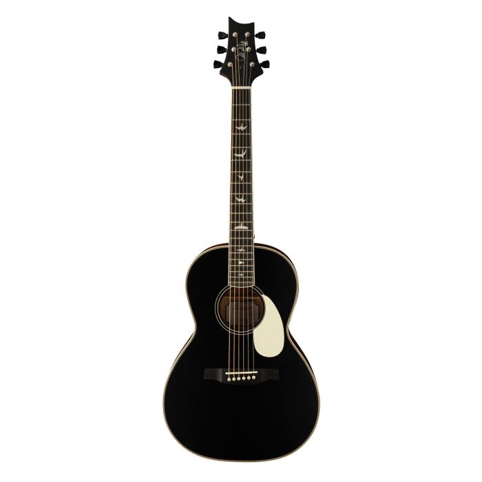 PRS SE P20 Parlor Acoustic Guitar, Satin Black Top front view