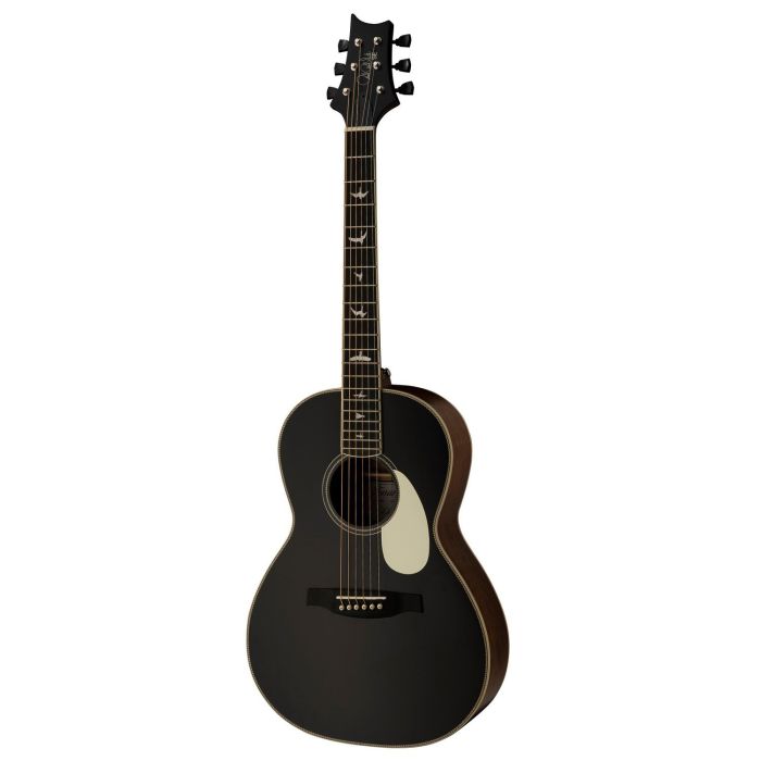 PRS SE P20 Parlor Acoustic Guitar, Satin Black Top right-angled view