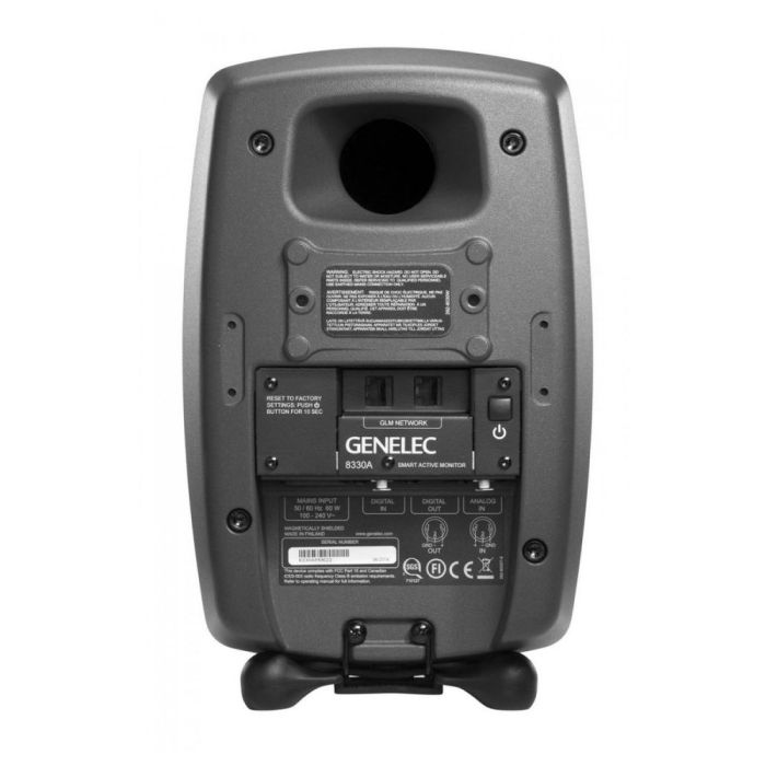 Back view of the Genelec 8330A Bi-Amplified Smart Active Monitor (Grey)