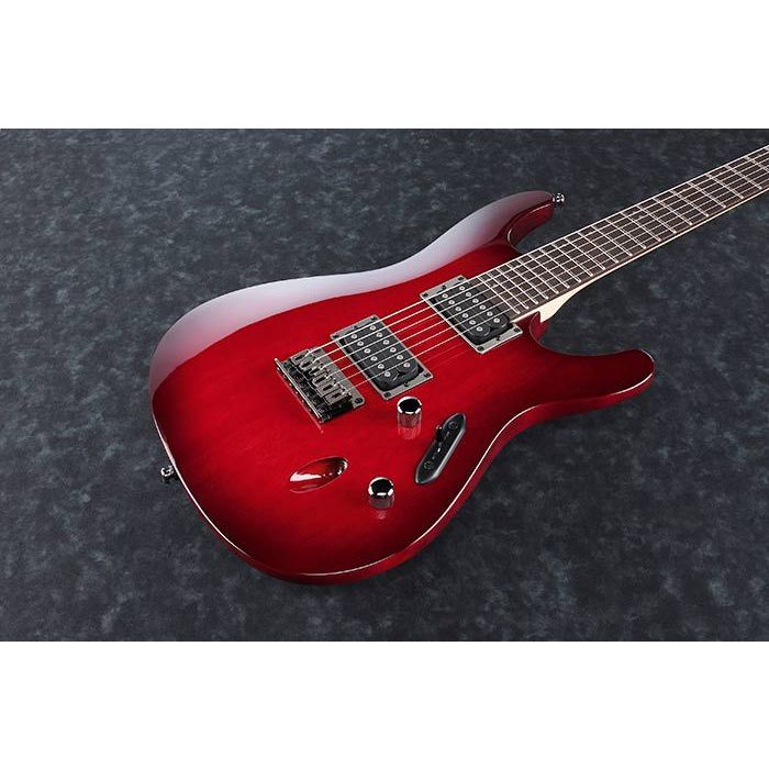 Ibanez S521 Electric Guitar, Blackberry Sunburst body closeup