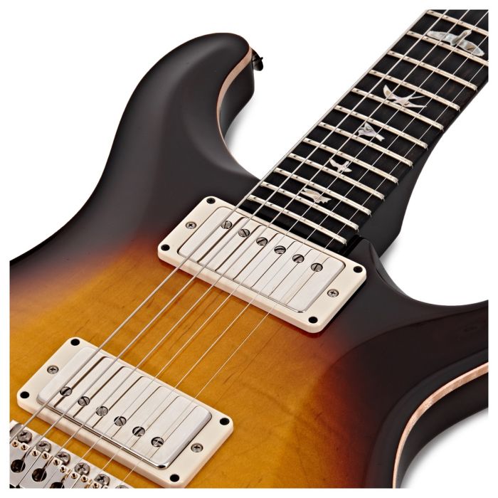 Close up pickup view of the PRS DGT McCarty Tobacco Sunburst