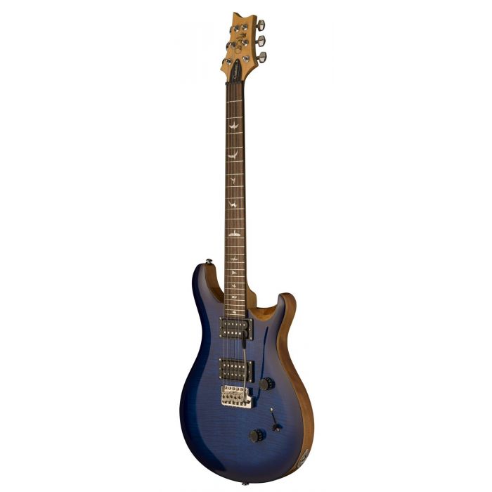 PRS SE Custom 24 Electric Guitar, Faded Blue Burst front angled view