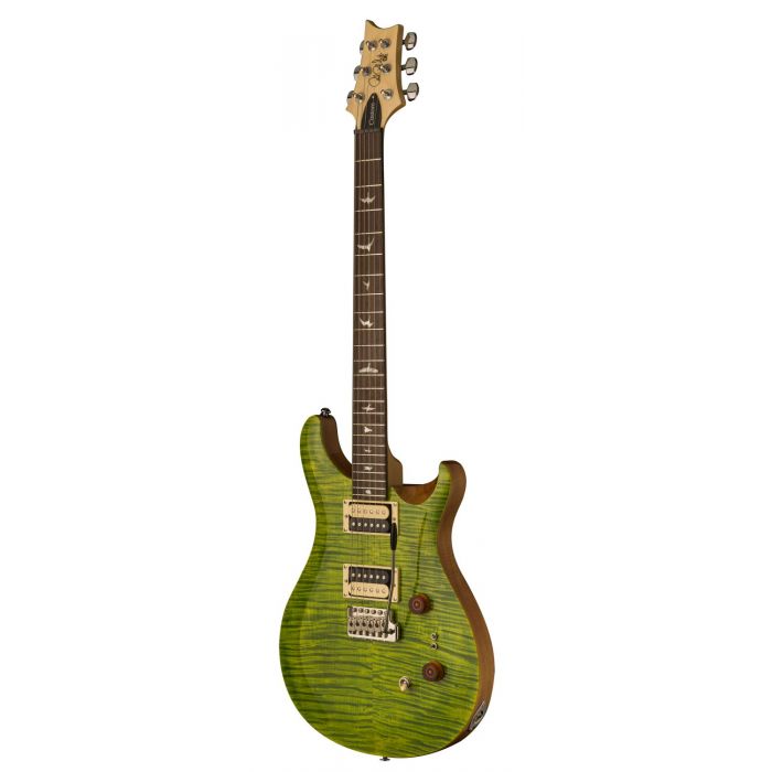 Right angled view of a PRS SE Custom 24-08 Electric Guitar, Eriza Verde