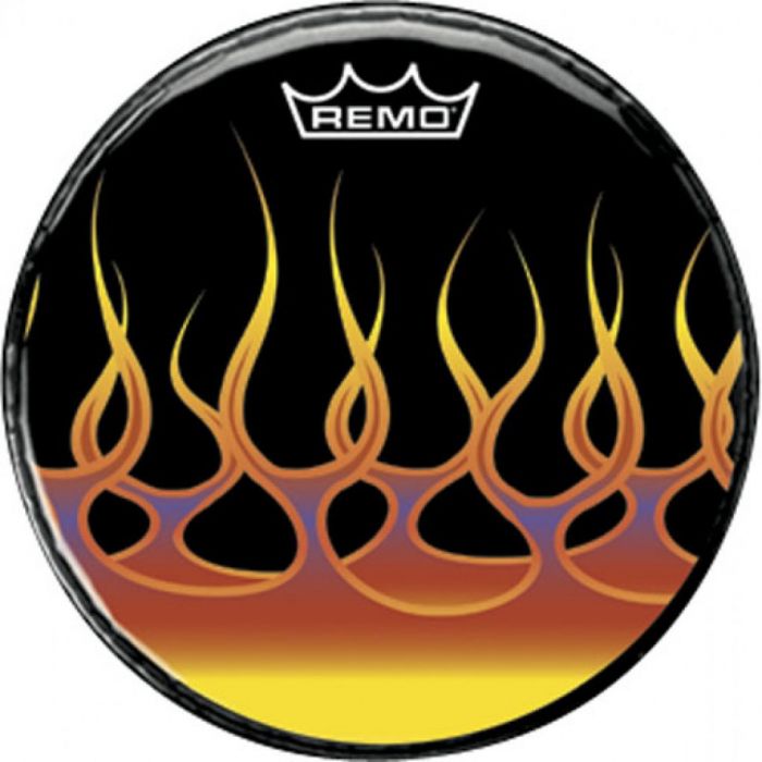 Remo 22 Bass Drum Head, Spreading Flames Graphic
