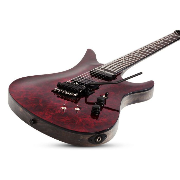Schecter Avenger FR-S Electric Guitar, Red Reign angled view