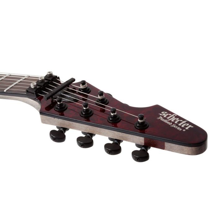 Schecter Avenger FR-S Electric Guitar, Red Reign headstock front