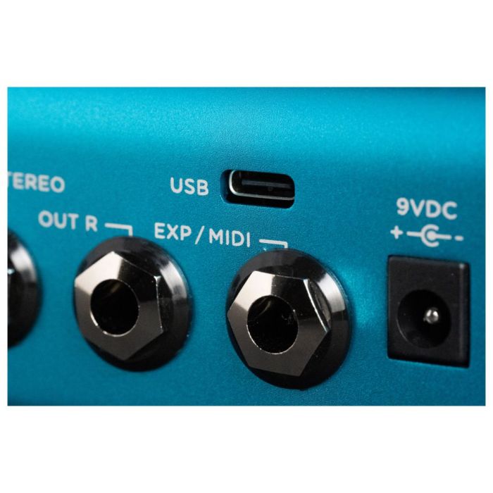 MIDI input close up on the Strymon Blue Sky V2 Reverberator