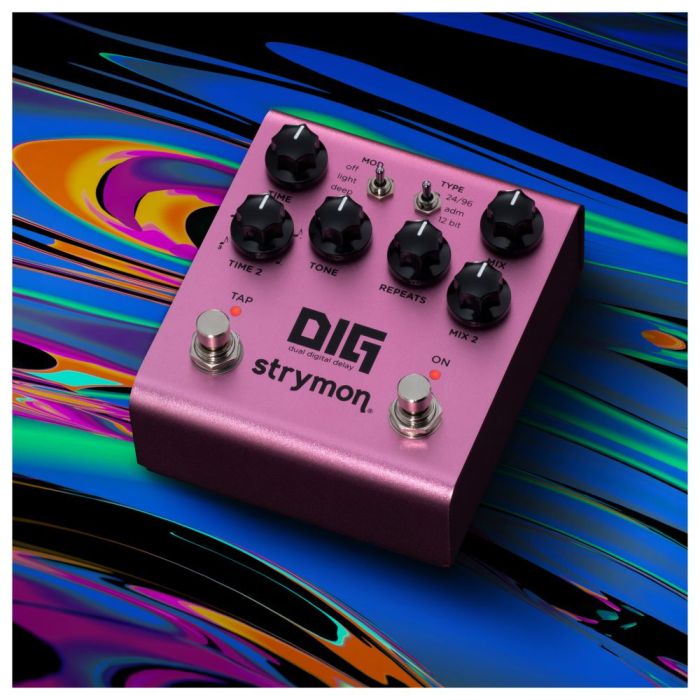 Angled view of the Strymon DIG V2 Dual Delay