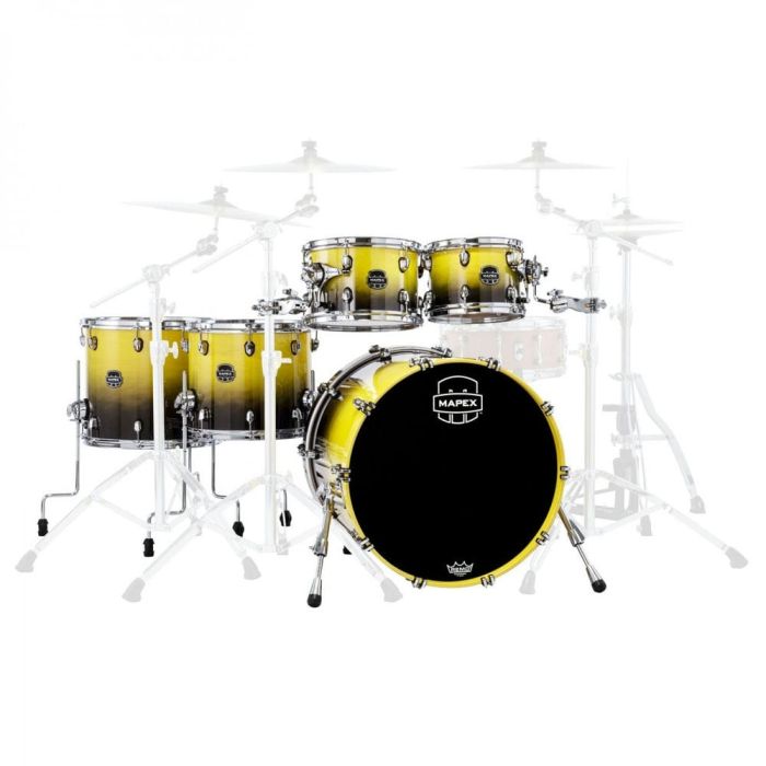 front view mapex saturn 5 piece shell pack sulphur fade