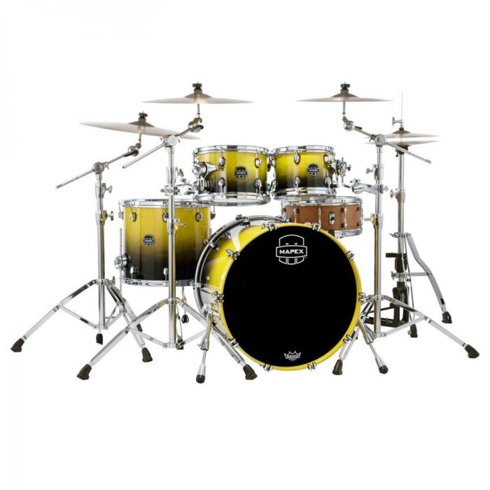 front view mapex saturn 4 piece shell pack sulpur fade