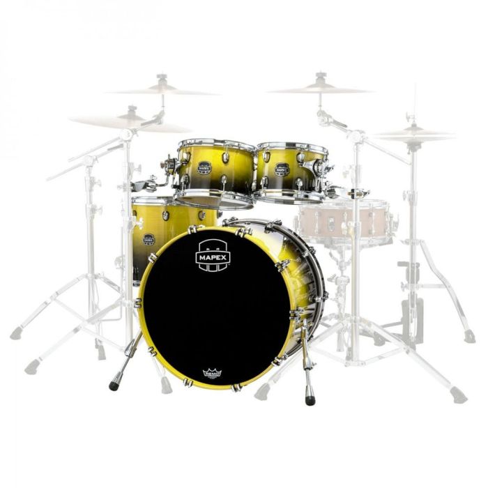 front view mapex saturn 4 piece shell pack sulphur fade