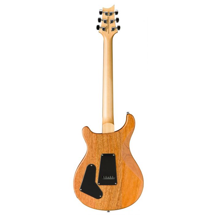 Rear view of a PRS SE Custom 22 Semi-Hollow Electric Guitar, Santana Yellow