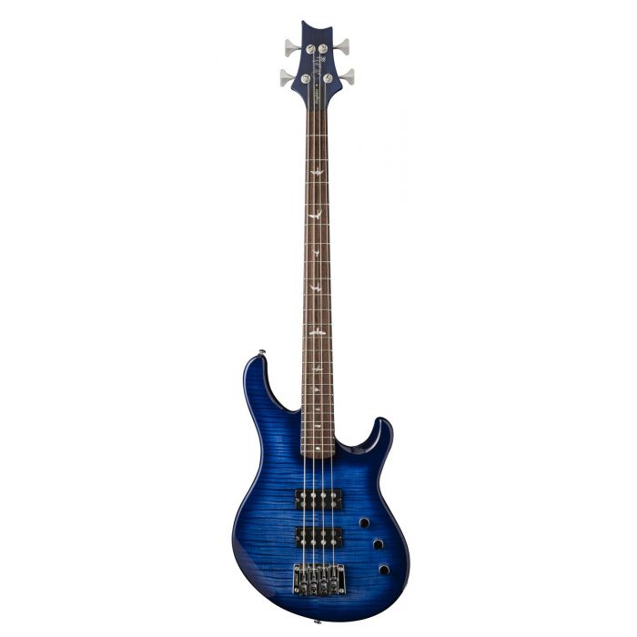 PRS SE Kingfisher Bass Guitar, Faded Blue Wrap Around Burst front view
